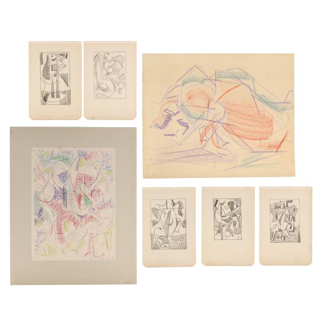 carl-holty-german-american-1900-1973-a-collection-of-drawings
