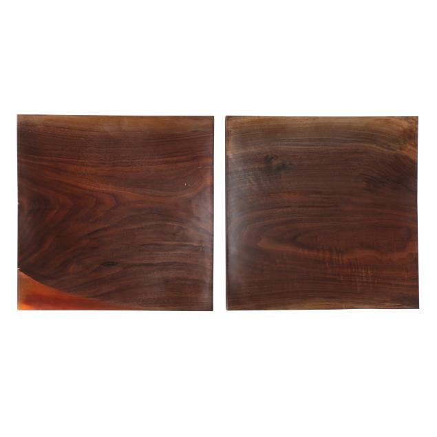 david-hymes-american-b-1965-a-pair-of-sculptural-walnut-and-epoxy-wall-tiles