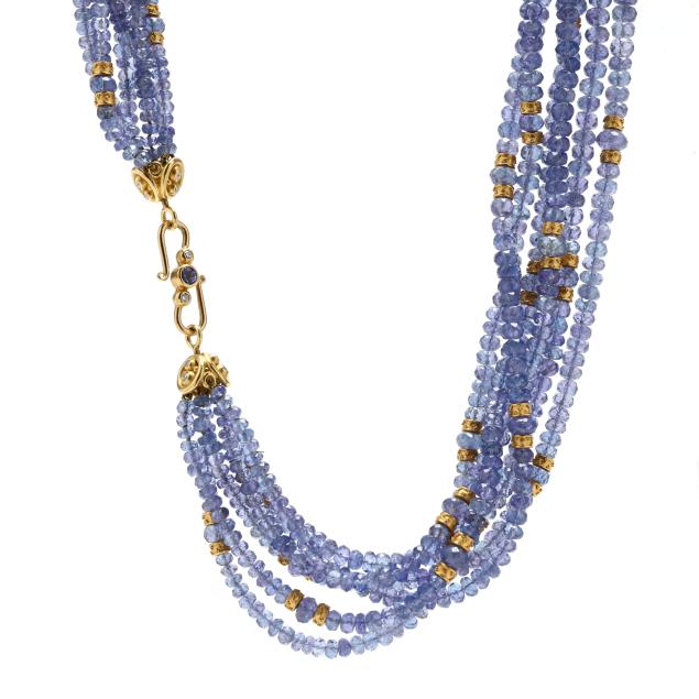 multi-strand-high-karat-gold-tanzanite-and-diamond-necklace-tomi