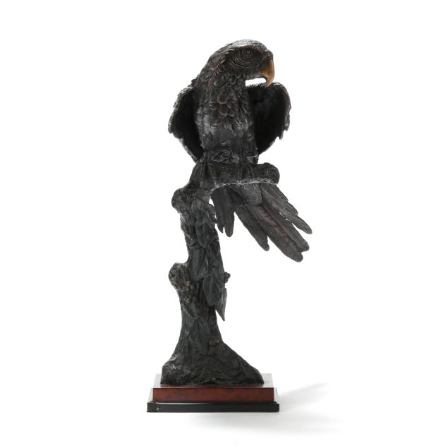 lifesize-decorative-bronze-model-of-a-parrot
