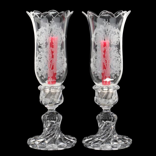pair-of-baccarat-i-bambous-i-candlesticks-with-hurricane-shades