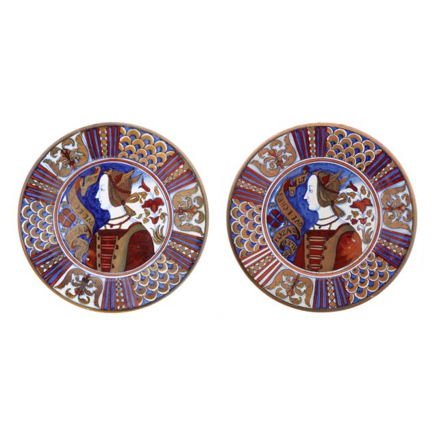a-pair-of-italian-renaissance-style-majolica-plates