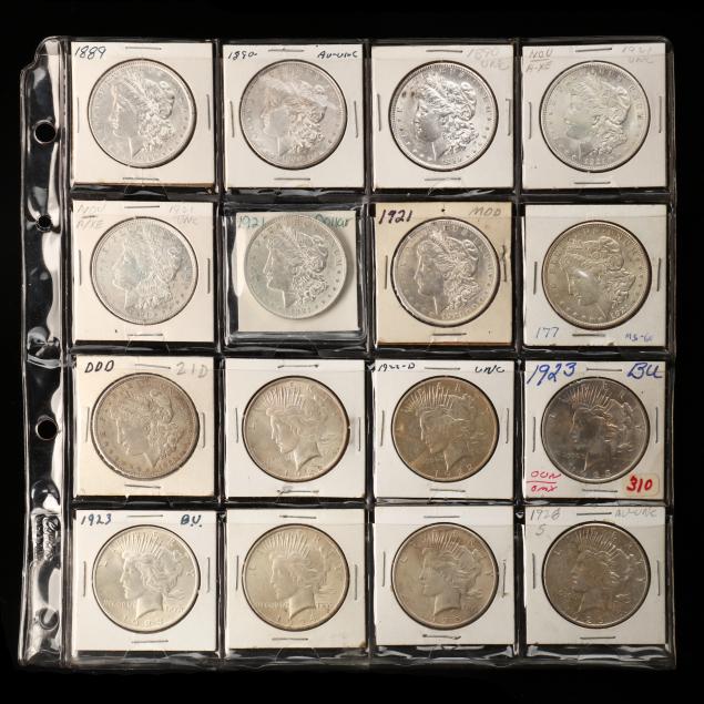 nine-9-morgan-dollars-and-seven-7-peace-dollars