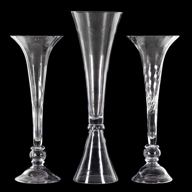 three-tall-blown-glass-centerpiece-vases