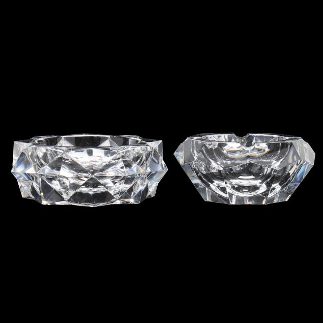 two-baccarat-crystal-ashtrays