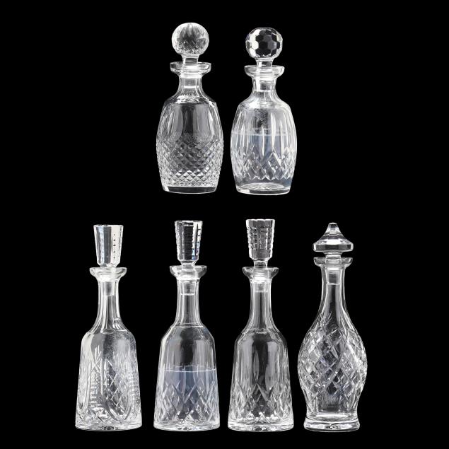 six-assorted-waterford-crystal-decanters