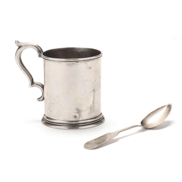 a-virginia-coin-silver-mug-and-teaspoon-mark-of-mitchell-tyler