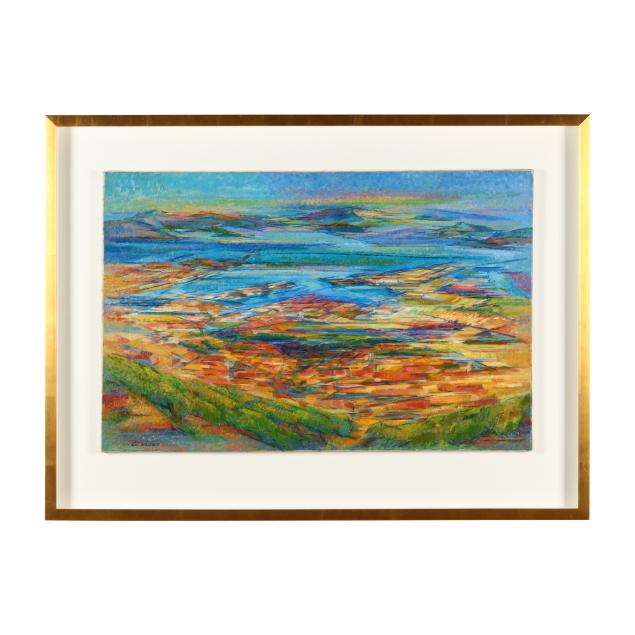 claude-vallet-french-1927-2018-village-landscape-from-above