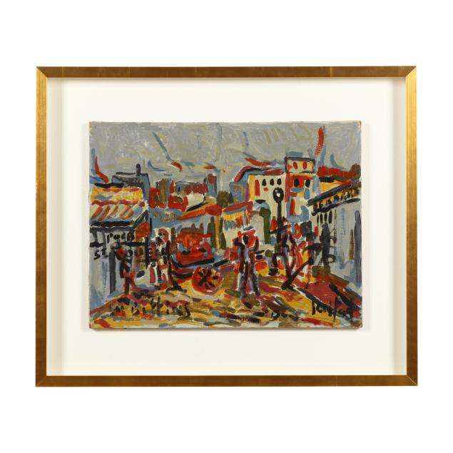 gen-paul-french-1895-1975-village-scene-of-rouen-with-figures
