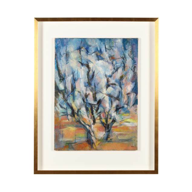 claude-vallet-french-1927-2018-i-cherry-trees-on-blue-i