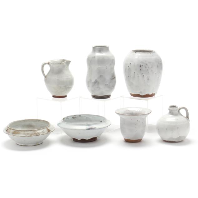 a-selection-of-seven-jugtown-chinese-white-glazed-pottery