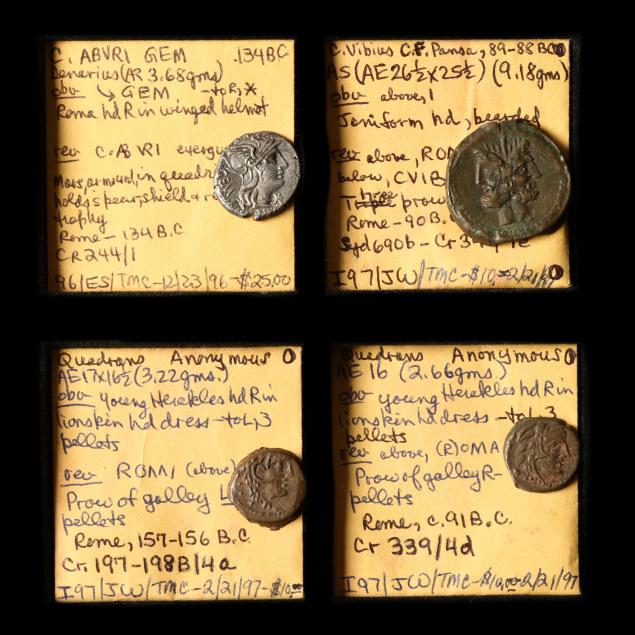 a-roman-republican-denarius-and-three-3-republican-bronzes