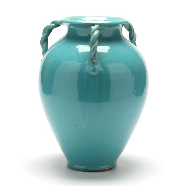 royal-crown-pottery-chatham-county-nc-large-rope-handle-vase