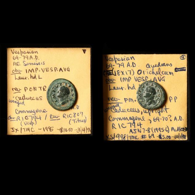 two-2-attractive-brass-semisses-of-vespasian