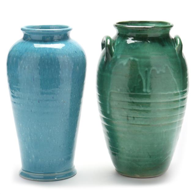 two-nc-art-pottery-tall-vases