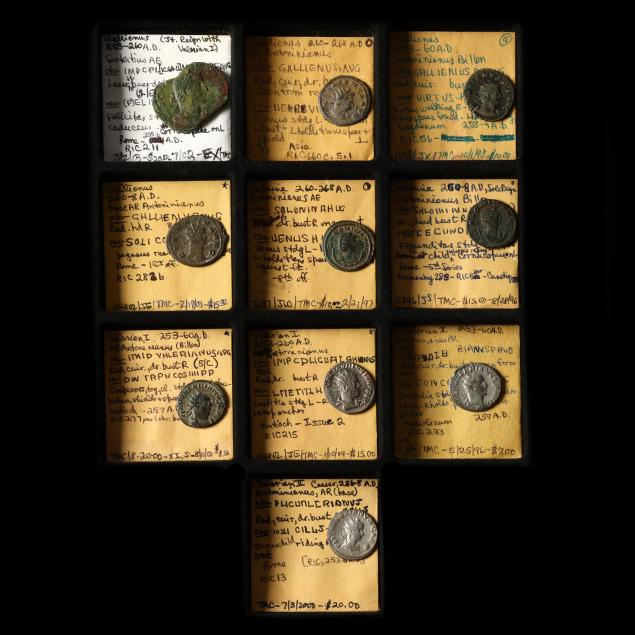 ten-10-coins-of-valerian-i-and-his-family-253-268-a-d
