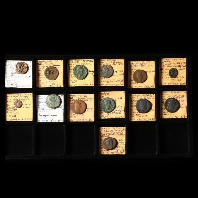 thirteen-13-early-1st-century-roman-imperial-bronze-and-copper-coins