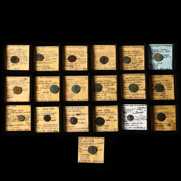 nineteen-19-bronze-commemoratives-honoring-constantinople-and-rome