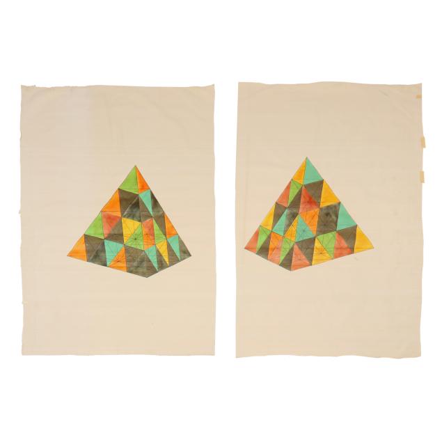 john-hiigli-american-1943-2017-pair-of-geometric-pyramidal-paintings