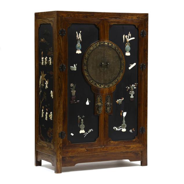 chinese-elm-lacquer-and-carved-stone-cabinet