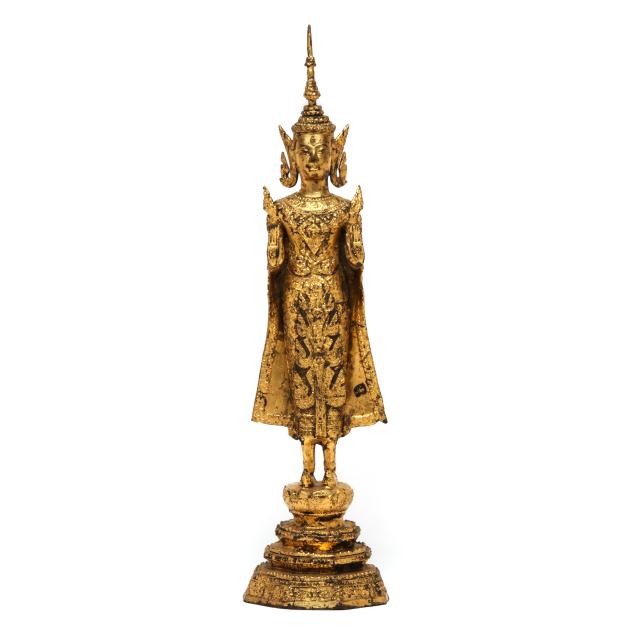 a-thai-gilt-bronze-standing-buddha