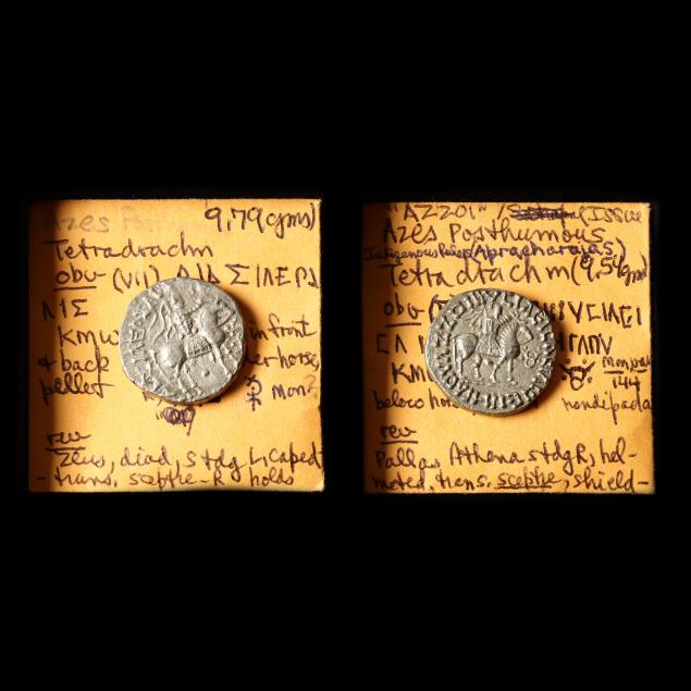 two-2-indo-scythian-posthumous-tetradrachms-of-azes-58-12-bc