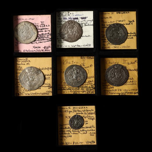 sassanian-empire-seven-7-interesting-and-attractive-silver-dirhams