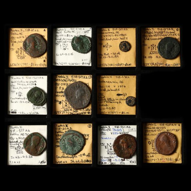 byzantine-empire-justin-i-518-527-a-d-eleven-11-coins
