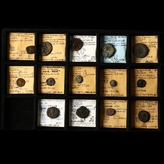 byzantine-empire-maurice-tiberius-582-602-a-d-fourteen-14-bronze-coins