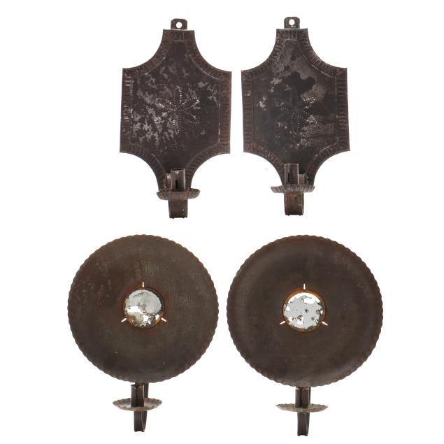 two-pairs-of-antique-tinware-wall-sconces