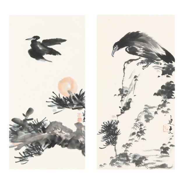 a-pair-of-chinese-ink-paintings-of-birds