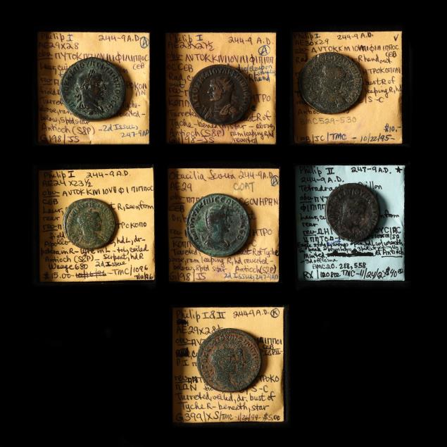antioch-seleucis-pieria-seven-7-coins-struck-by-philip-i-244-249-a-d