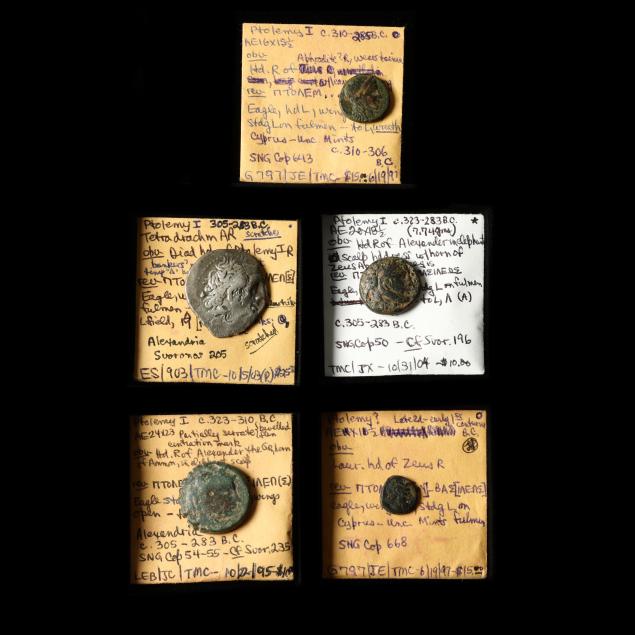 five-5-coins-attributed-to-ptolemy-i-305-283-b-c