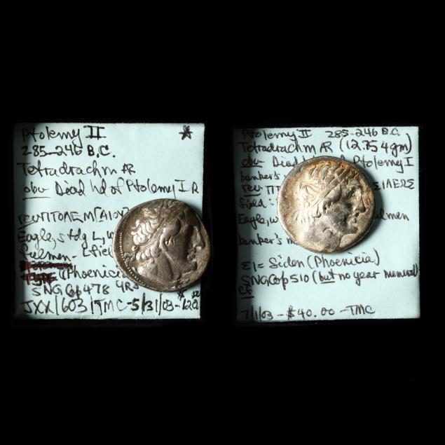 ptolemaic-egypt-two-silver-tetradrachms-of-ptolemy-ii