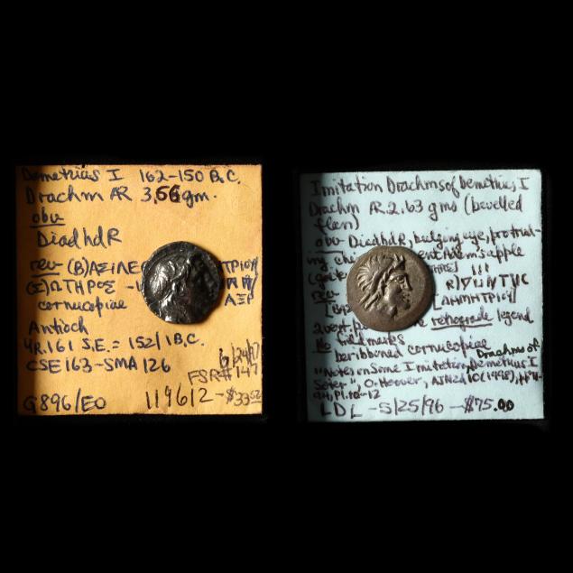 seleucid-silver-drachm-of-demetrios-i-and-a-period-imitation-of-the-same