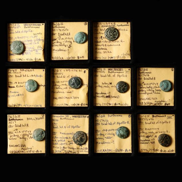 macedonian-kingdom-eleven-11-coins-with-philip-ii-and-alexander-iii-types