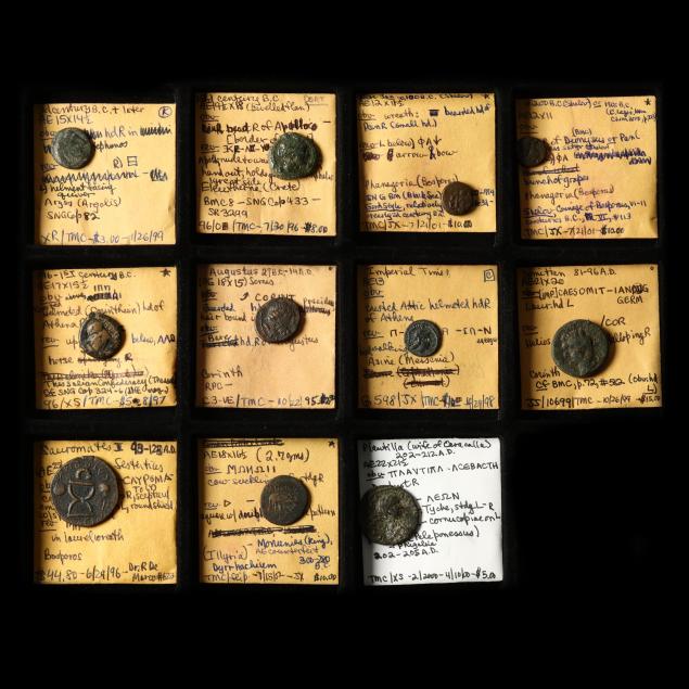 eleven-11-greek-bronze-coins-4th-century-b-c-to-1st-century-a-d