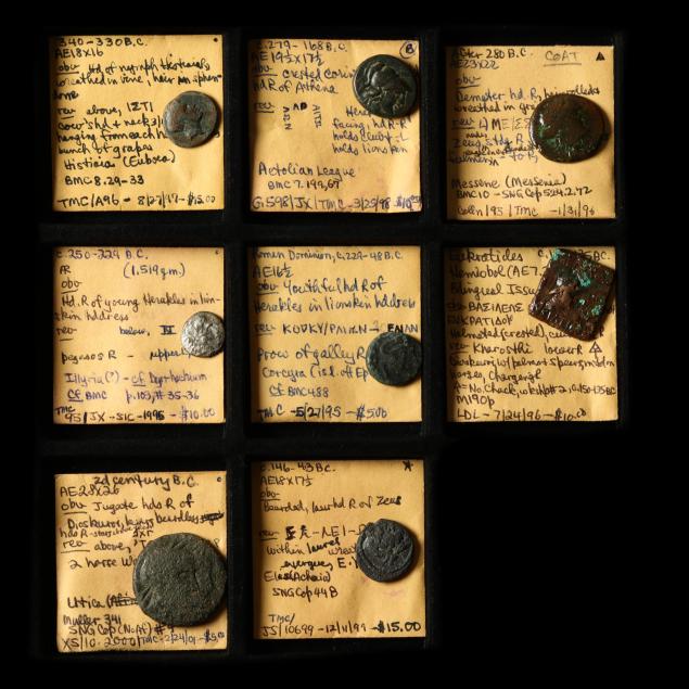 seven-7-european-greek-coins-and-one-from-bactria