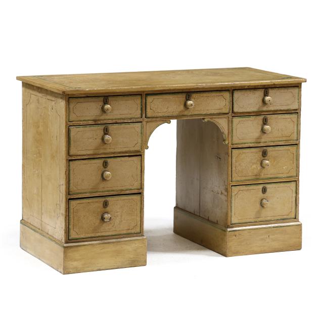 antique-continental-paint-decorated-kneehole-desk
