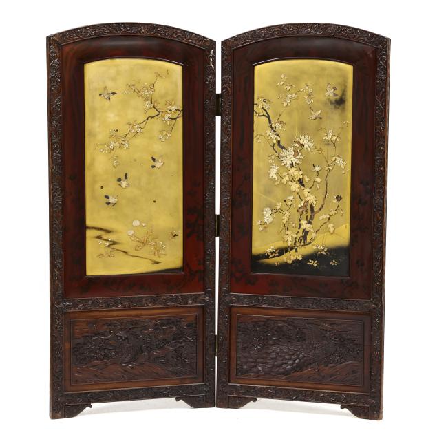 a-japanese-gold-lacquer-and-shibayama-two-panel-floor-screen