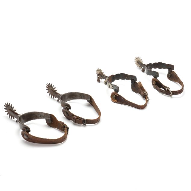 two-pairs-of-vintage-spurs-including-oscar-crockett