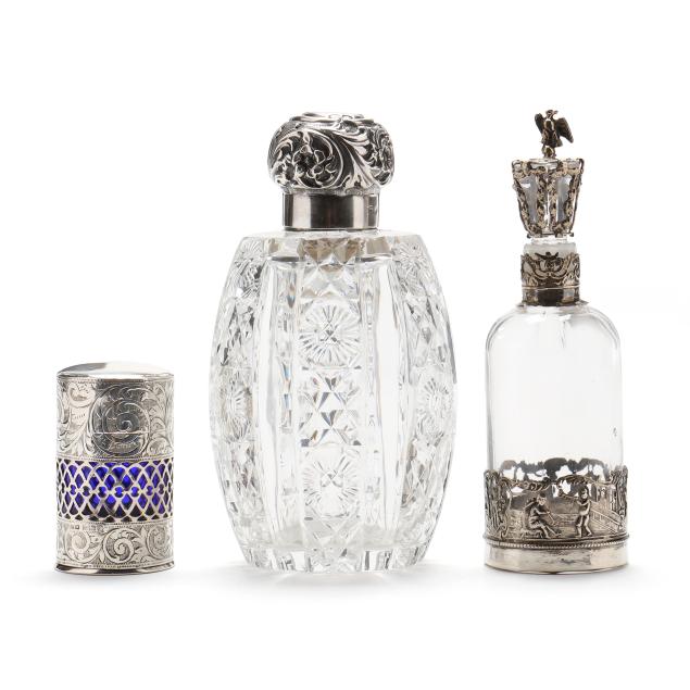 three-silver-mounted-scent-bottles