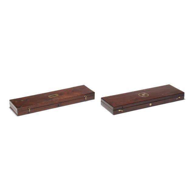 two-english-mahogany-rifle-cases