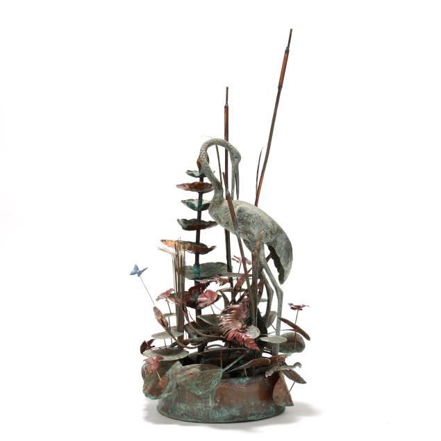 japanese-style-copper-egret-fountain