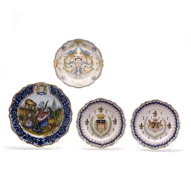 four-signed-french-faience-dishes