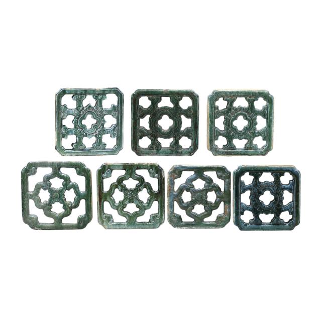 seven-chinese-style-green-glazed-pierced-breezeway-tiles