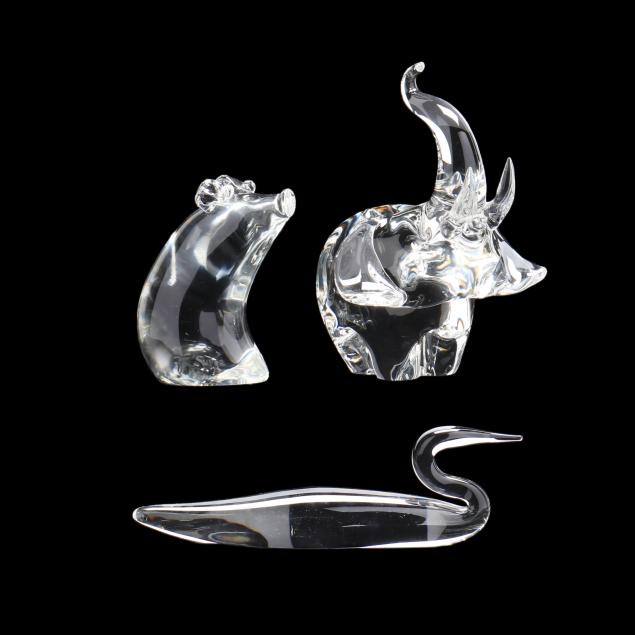 steuben-crystal-elephant-pig-and-loon