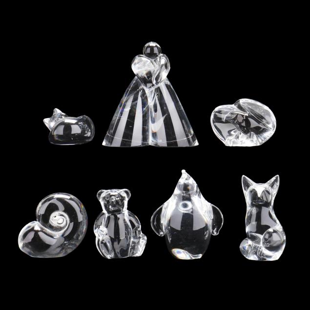 seven-steuben-crystal-figures