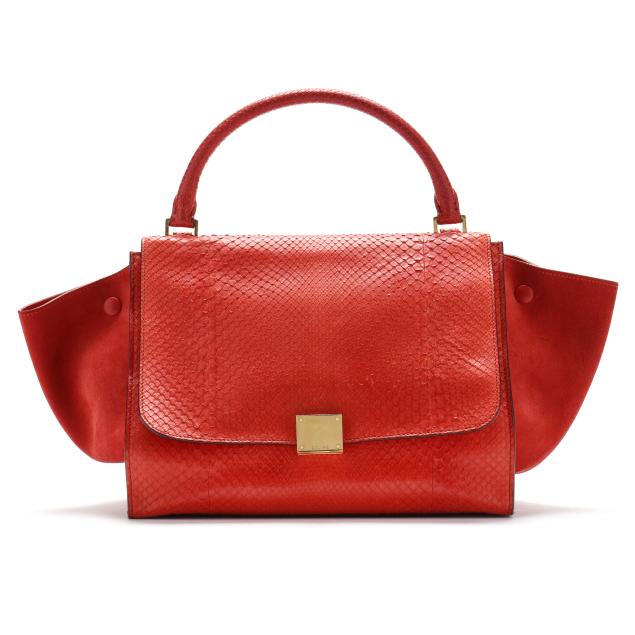 red-snakeskin-and-suede-i-trapeze-i-handbag-celine