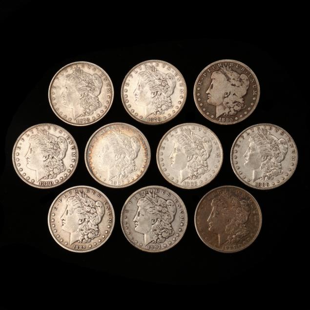 ten-10-morgan-silver-dollars